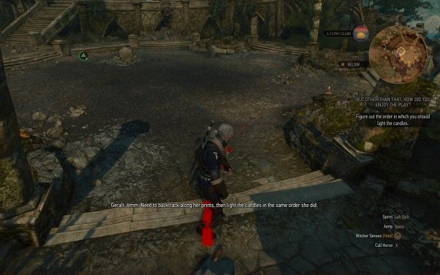 Find a way to reenact the scene using your Witcher Senses.