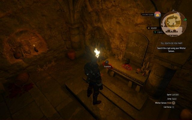 Search the crypt using your Witcher Senses.