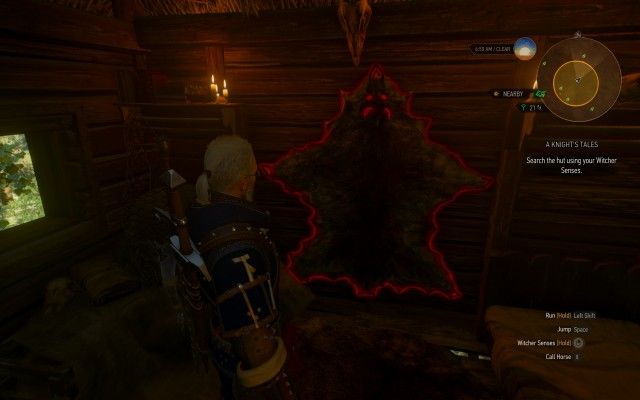 Search the hut using your Witcher Senses.