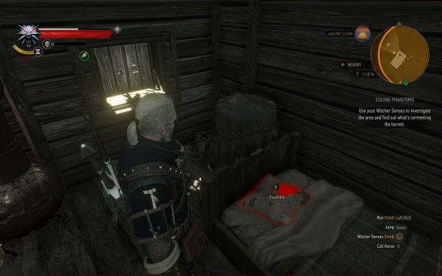 Use your Witcher Senses to investigate the area and find out what's tormenting the hermit.