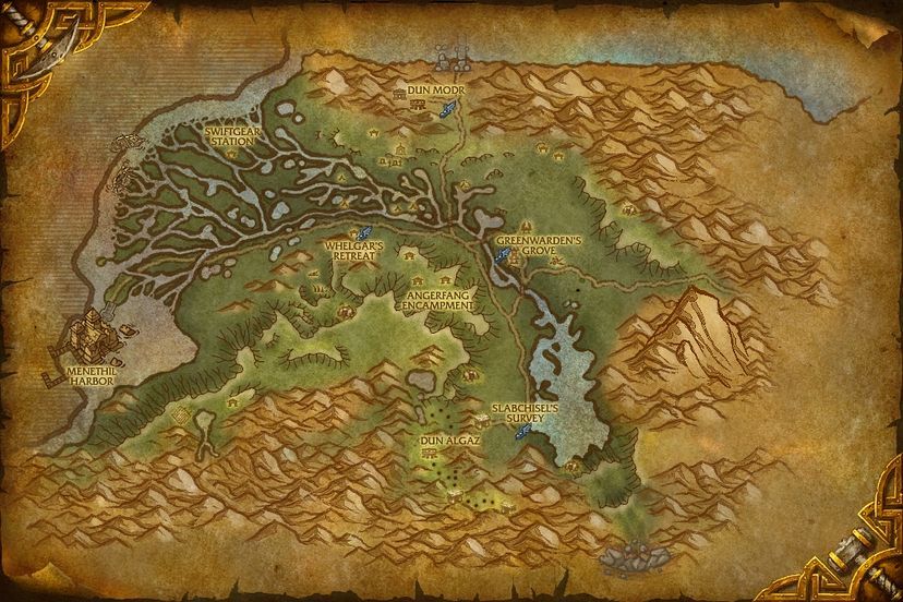 Greenwardens Grove Wetlands Map World Of Warcraft Cataclysm.