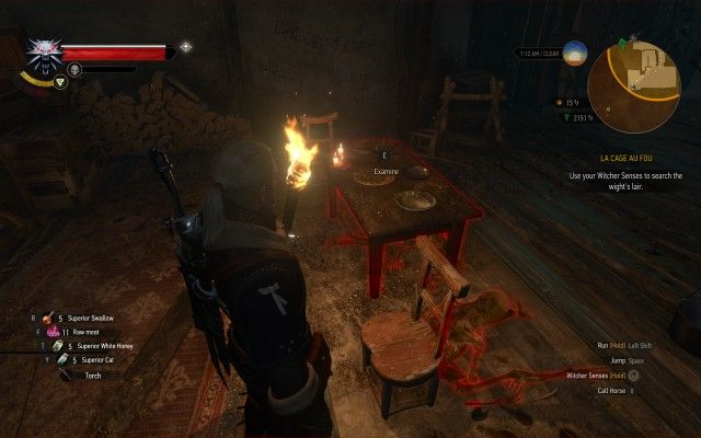 Use your Witcher Senses to search the wight's lair.